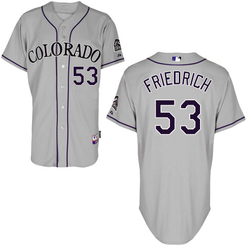 Christian Friedrich #53 MLB Jersey-Colorado Rockies Men's Authentic Road Gray Cool Base Baseball Jersey